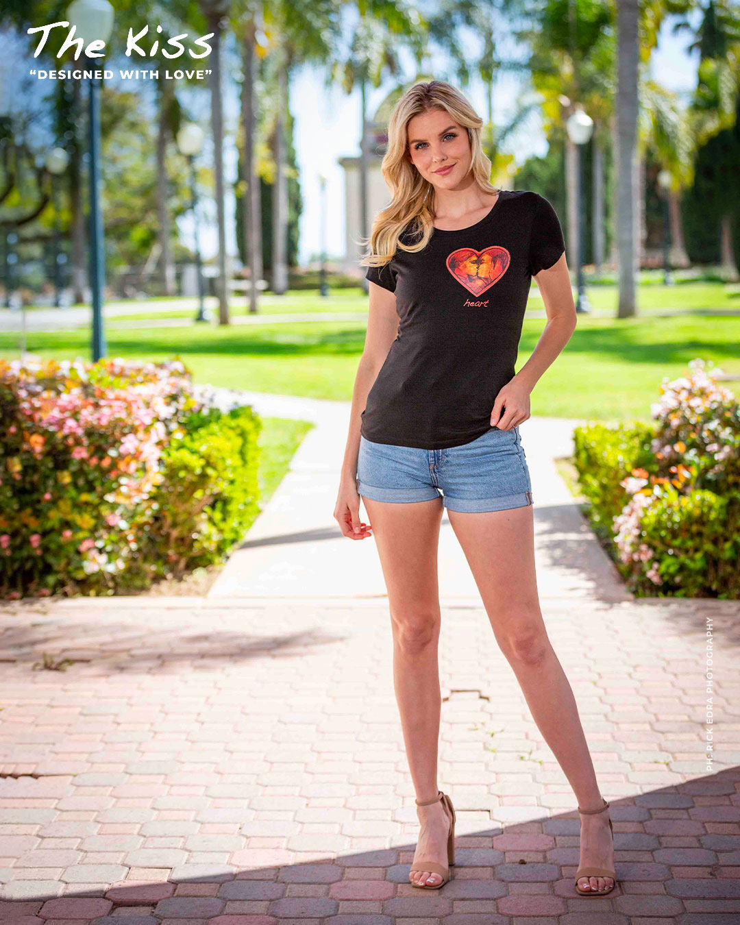 Heart Beat Black t-shirt worn by Shelby, lifestyle shot