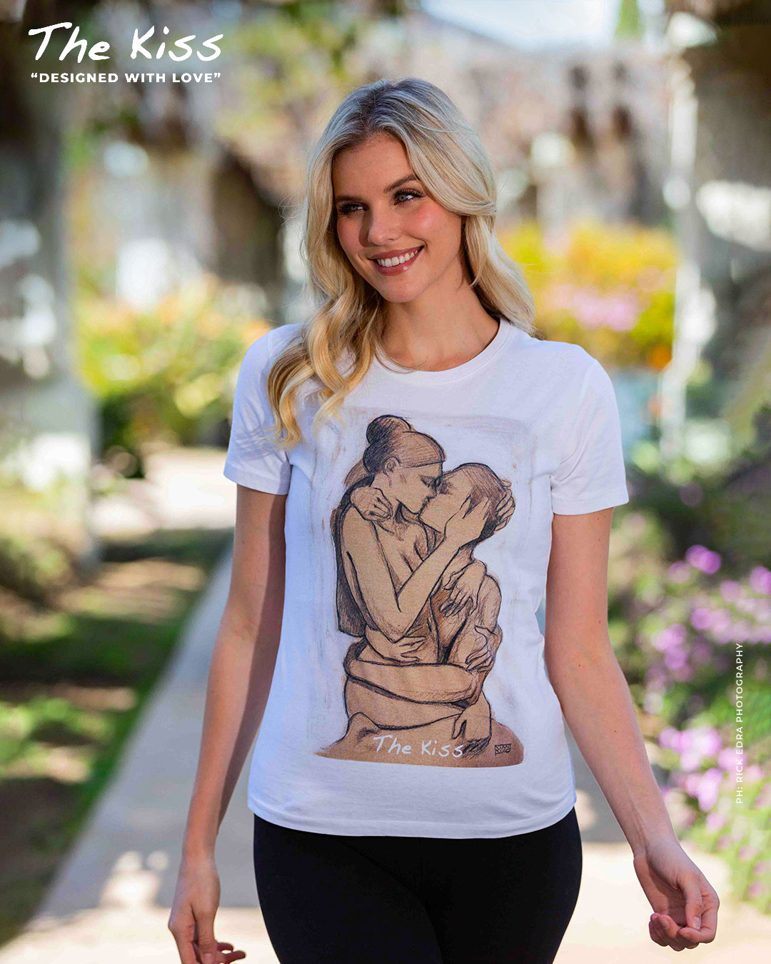 The Kiss t-shirt worn by Shelby, lifestyle shot